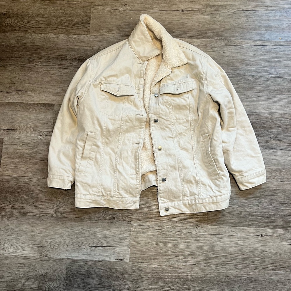 H&M Cream Lightweight Shirt Jacket